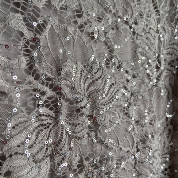 Dressbarn Roz & Ali Dress Gray with Sparkle - Picture 3 of 6